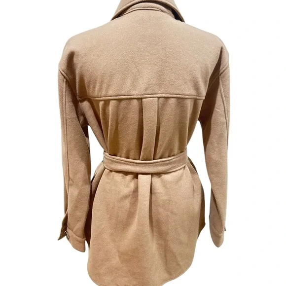 Joie Camel Belted Blazer shacket shirt jacket size medium - Picture 8 of 10